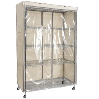 Ylovan Storage Shelf Cover Wire Rack Shelving Dust Protective, Fits Racks 48 Lx19''Dx72''H One Side See Through Panel (Cover Only)