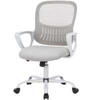 Office Chair, Computer Gaming Chair With Arms, Ergonomic Home Office Desk Chairs With Wheels, Mid-Back Task Rolling Chair With Lumbar Support, Comfy Mesh Swivel Executive Chair