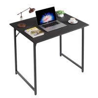 Paylesshere 32 Inch Computer Desk,Office Desk With Metal Frame,Modern Simple Style For Home Office Study,Writing For Small Space,Brown
