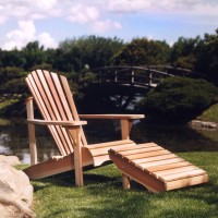 All Things Cedar Aao21 Adirondack Cedar Patio Chair With Cushion