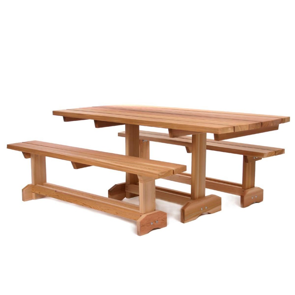 All Things Cedar Mt70-3 8-Person Cedar Patio Picnic Table Patio Set