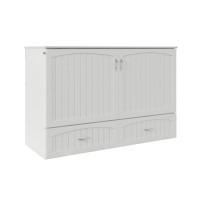 Southampton Murphy Bed Chest Queen White with Charging Station