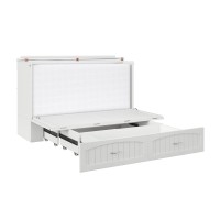 Southampton Murphy Bed Chest Queen White with Charging Station