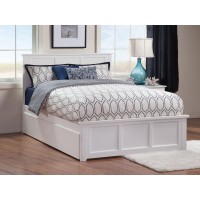 Madison Full Platform Bed with Matching Foot Board with 2 Urban Bed Drawers in White