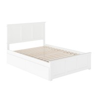 Madison Full Platform Bed with Matching Foot Board with 2 Urban Bed Drawers in White