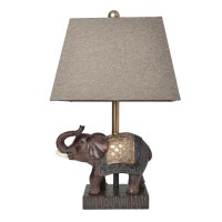 Elegant Designs Festive Elephant Table Lamp, Brown