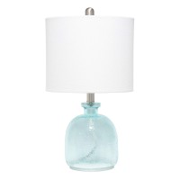 Elegant Designs Textured Glass Table Lamp, Clear Blue