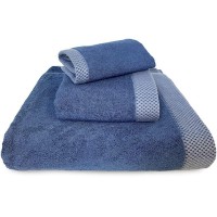 Bedvoyage 100% Organically Grown Viscose Derived From Bamboo Towels - 3Pc Highly Absorbent, Extra Large Organic Bath Towels, Washcloth & Luxury Hand Towels - Hotel Quality Towels Indigo