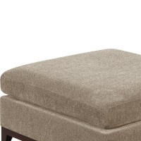 Fabric Cocktail Ottoman With Chamfered Feet, Gray