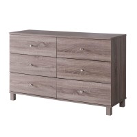 47.25 Inches 6 Drawer Dresser With Straight Legs, Taupe Brown