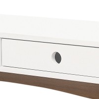 Writing Desk With 1 Drawer And 1 Compartment, White And Brown