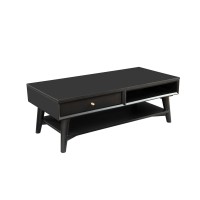 Coffee Table With 1 Drawer And Open Shelf, Black