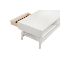 Coffee Table With 1 Drawer And Open Shelf, White
