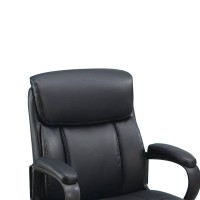 Office Chair With Top Padded Back And Casters, Black
