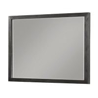 Jose 48 Inch Dresser Mirror With Acacia Wood Frame, Weathered Dark Gray