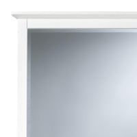 Neo Solid Mahogany Wood Dresser Mirror, Beveled Trim Top, White