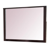 Fang 50 Inch Rectangular Dresser Mirror, Wood Frame, Dark Cherry Brown
