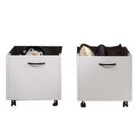 20 Inch Multipurpose Storage Box With Caster Wheels, Set Of 2, White