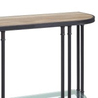 Ley 47 Inch Wood Sideboard Console Sofa Table, Industrial Design, Oak