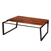 Dunawest 41.7 Inch Rectangular Coffee Table With Plank Style Top, Metal Frame, Brown And Black(D0102Hpy0Kv.)
