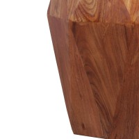 Dunawest 21.5 Inch Faceted Handcrafted Acacia Wood Side End Table With Octagonal Top, Brown(D0102Hpy0X7.)