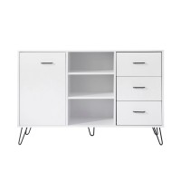 Dunawest 49 Inch Sideboard Buffet Console Cabinet With 3 Drawers, White(D0102Hpy0Au.)