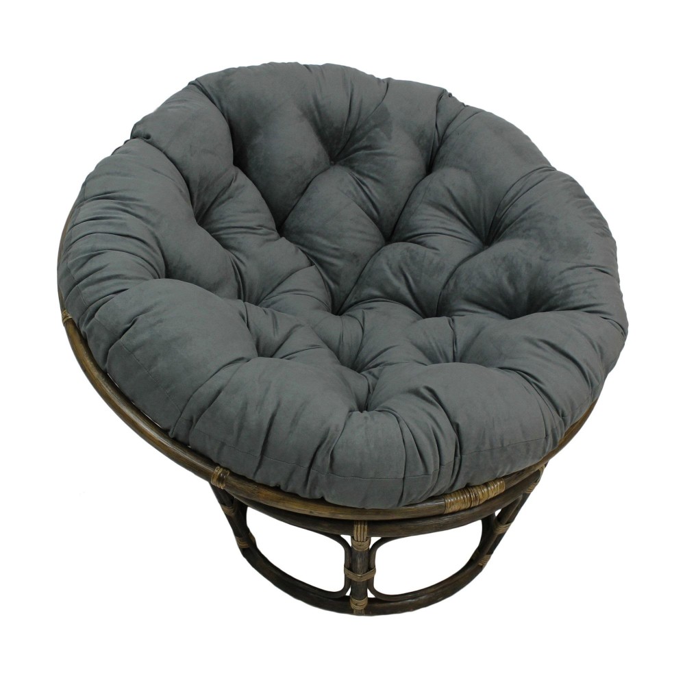 44-inch Solid Micro Suede Papasan Cushion (Fits 42-inch Papasan Frame) - Grey