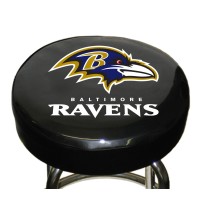 Fremont Die Nfl Baltimore Ravens Bar Stool Cover, 14.5 Diameter, 14.5 Diameter, 3.5 Thickness, Black/Team Colors