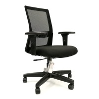 Cavilusa | Moov Light Office Chair - Ergonomic High-Back Desk Chair, Breathable Mesh & Fabric Computer Chair - Adjustable Lumbar Support, Chair Height & Arms - Black
