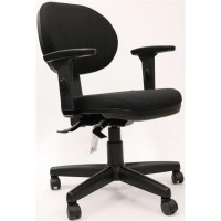 Cavilusa | Stilo Office Chair - Ergonomic Mid-Back Desk Chair, Fabric Computer Chair - Adjustable Back Height, Chair Height & Arms