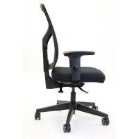 Cavilusa | Yon Office Chair - Mid-Back Ergonomic Desk Chair, Breathable Mesh & Fabric Computer Chair - Lumbar Support, Adjustable Chair Height & Arms With Tilt Lock - Black