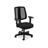 Cavilusa | Flip Light Office Chair - Mid-Back Ergonomic Desk Chair, Breathable Mesh & Fabric Computer Chair - Lumbar Support, Adjustable Chair Height & Arms With Tilt Lock