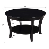 American Heritage Round Coffee Table with Shelf