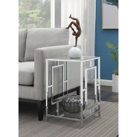 Town Square Chrome End Table with Shelf