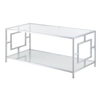 Town Square Chrome Coffee Table with Shelf