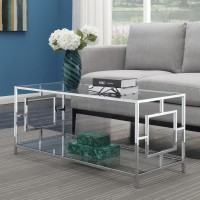 Town Square Chrome Coffee Table with Shelf