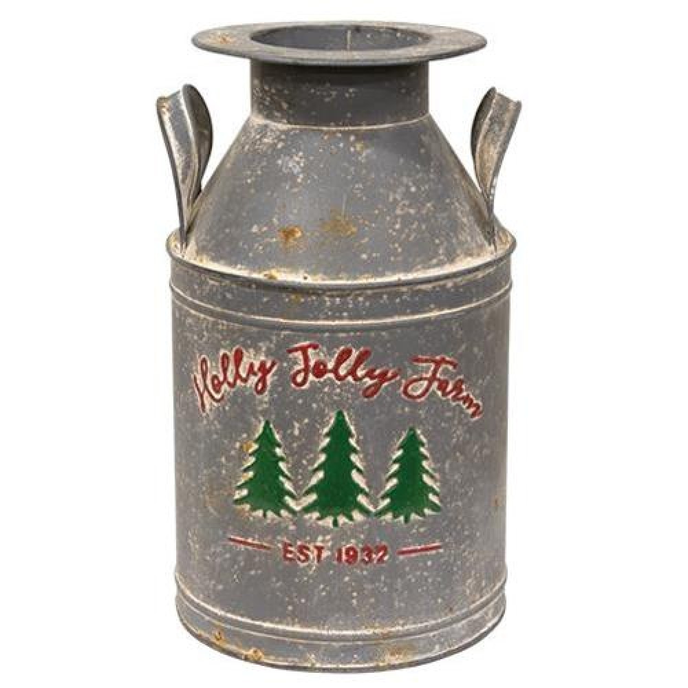 Holly Jolly Farm Milk Can