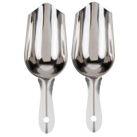 Stainless Steel Bar Ice Scoop 6 oz, Set of 2