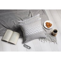 storeindya Decorative Cushion Throw Pillowcase Cover 16 x 16 inch (Wave Collection) Brown with Invisible Zipper Home Bedding D