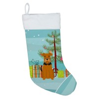 Caroline's Treasures BB4166CS Merry Christmas Tree Airedale Christmas Stocking Fireplace Hanging Stockings Christmas Season Party Decor Family Holiday Decorations