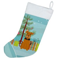 Caroline's Treasures BB4166CS Merry Christmas Tree Airedale Christmas Stocking Fireplace Hanging Stockings Christmas Season Party Decor Family Holiday Decorations