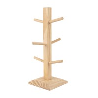 Wooden Multi Purpose Display Stand Tea Coffee Mug Cup Jewelry Tree Rack Holder 6 Hook Peg Hanging