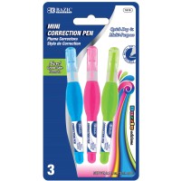 BAZIC Correction Pen (0.1 oz / 3 ml), Precise Metal Tip Applicator, Fine Point Corrections Fluid, Squeeze White Out Wipe Out Liquid (3/Pack), 24-Packs