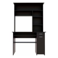 Weston Two Writing Computer Desk Hutch Two Drawers Six Shelves(D0102H2R0C7)