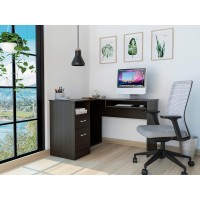 Raleigh L-Shaped Desk Two Drawers One Shelf Cpu Storage(D0102H2R0Qa)