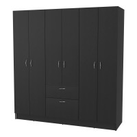 Guajira Six Door Armoire Three Cabinets Hidden Drawer Shoes(D0102H2Rlwg)