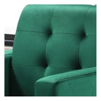 Lilola Home Hale Green Velvet Accent Armchair With Tufting