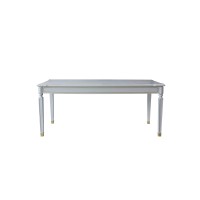 Acme House Marchese Wooden Dining Table With Square Feet In Pearl Gray