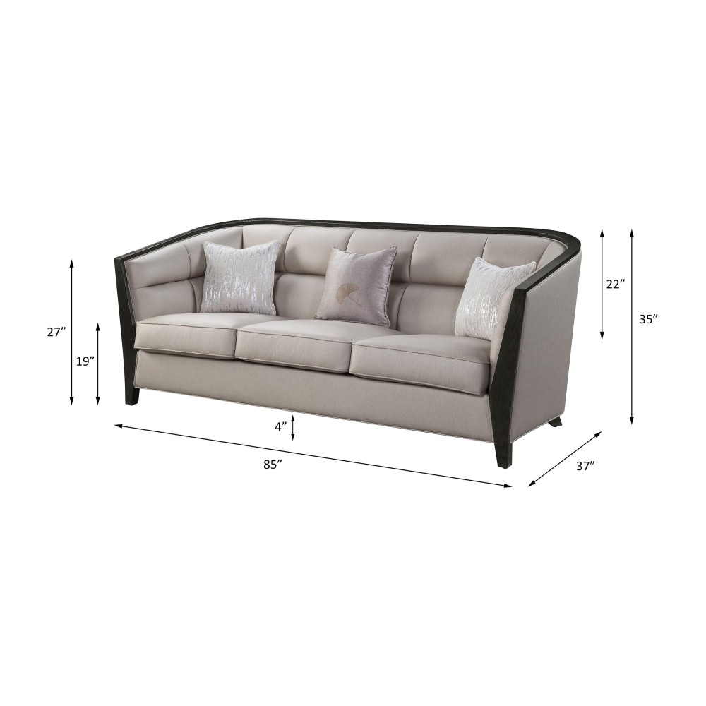 Acme Zemocryss Sofa W3 Pillows, Beige Fabric 54235(D0102H596K8)