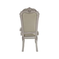 Acme Dresden Arm Chair (Set-2) In Pu & Bone White Finish Dn01697(D0102H596Kp)